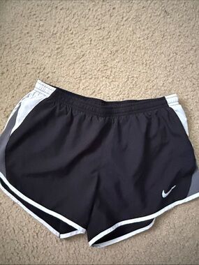 Nike Women's Black Athletic Shorts with White Trim